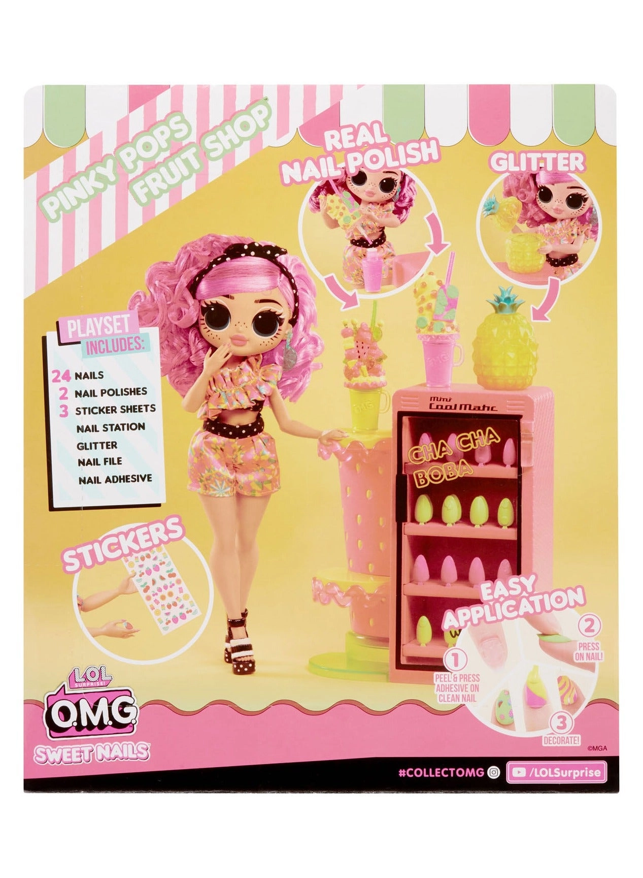 Pinky Pops Doll - Space-Themed Bright Pink Hair Ages 4+
