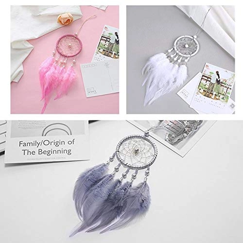 Dreamcatcher - woolen yarn, iron hoops, wood beads, feathers