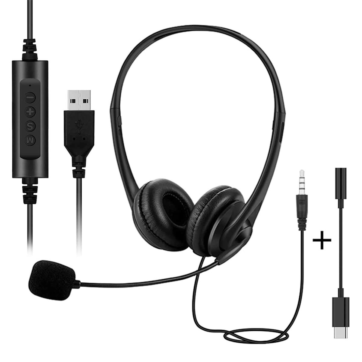 KQLHLHDYZ USB Computer Headset Wired Headset