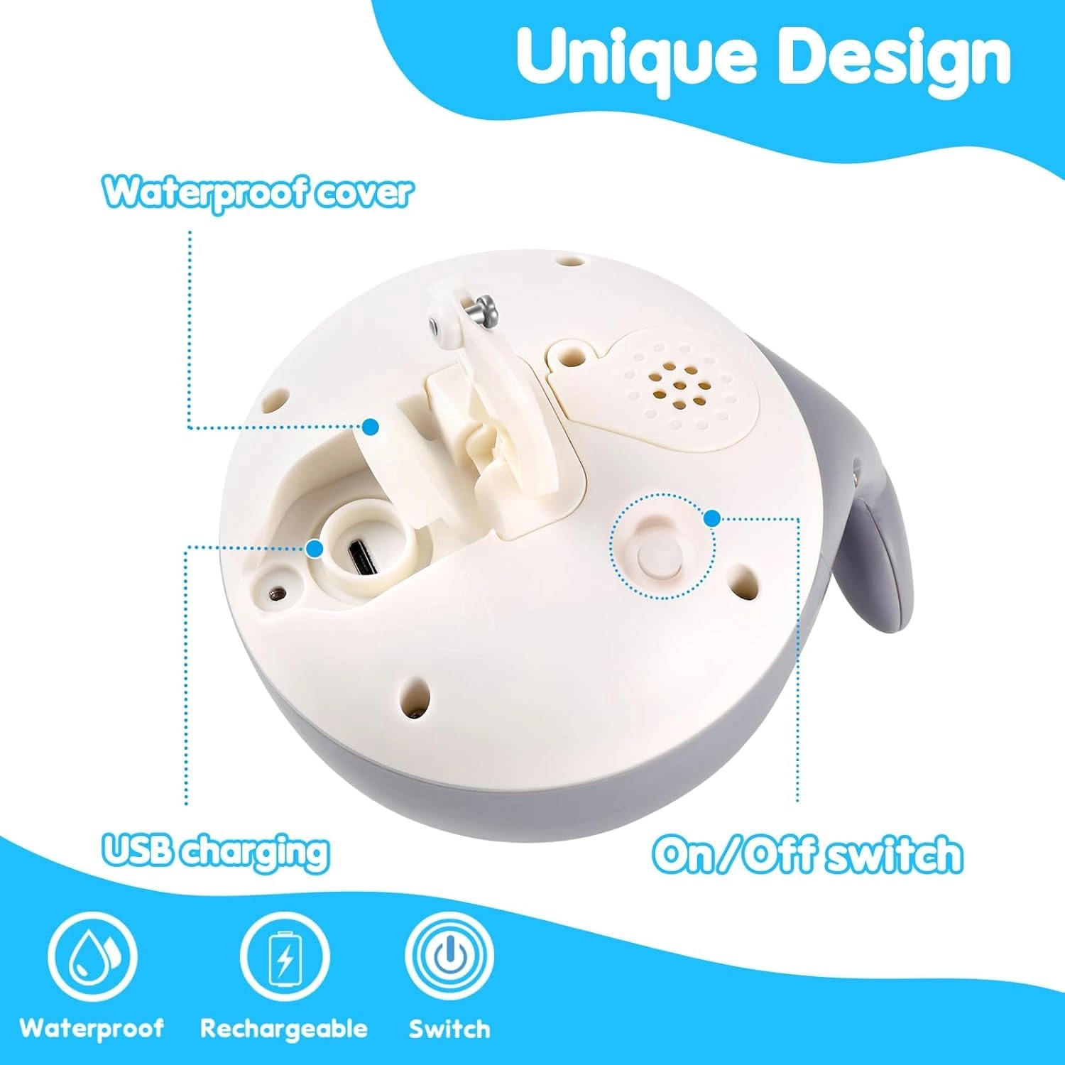 Whale Bath Toy - Light Up Rechargeable Sprinkler