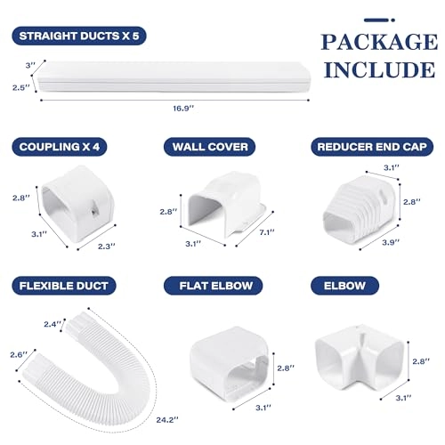Line Cover Kit - mini split or central AC system ranging from 7000 BTU to 24000 BTU