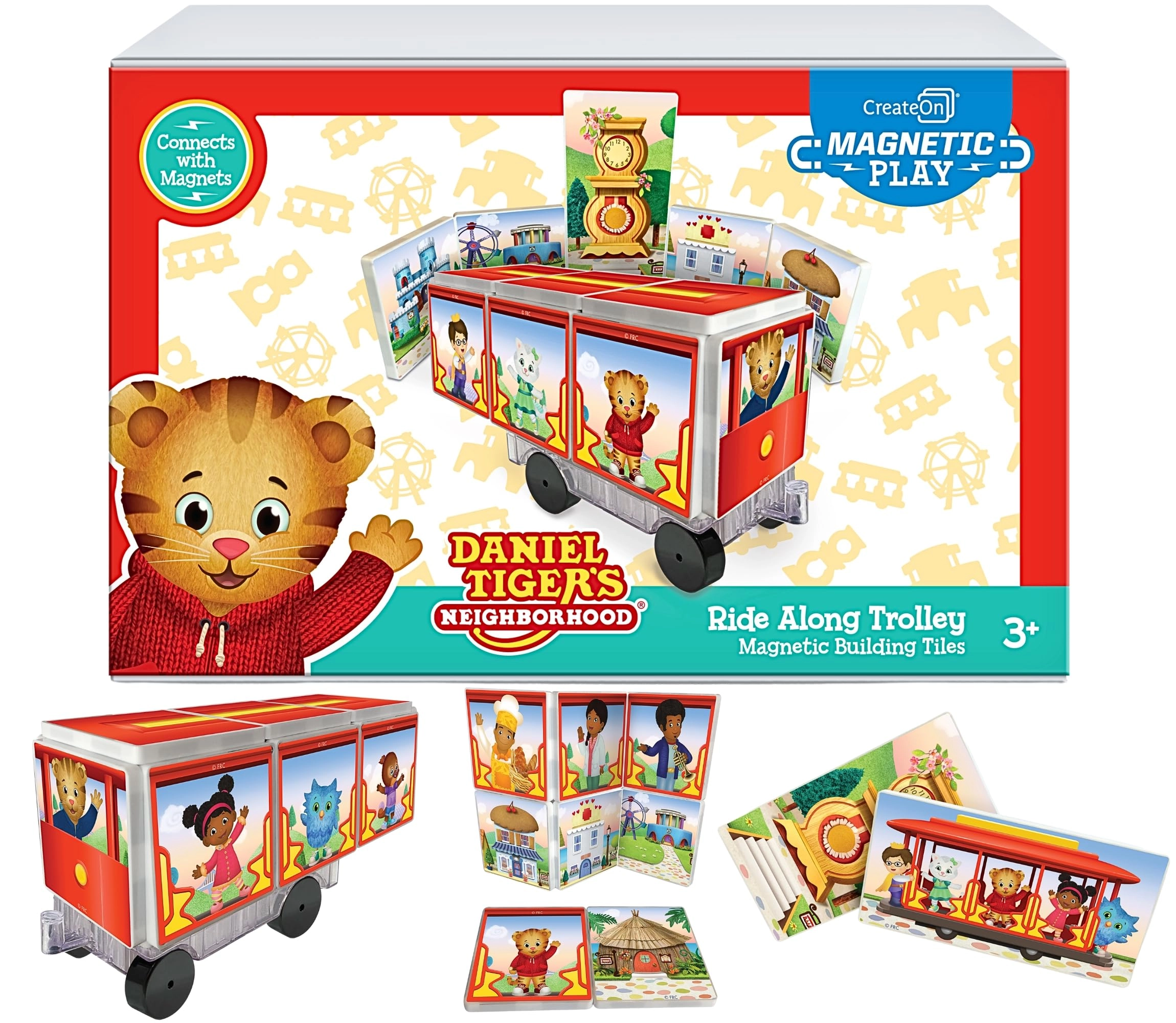 CreateOn Daniel Tiger Ride-Along Trolley Creative Thinking - 3 years+ 15 pieces