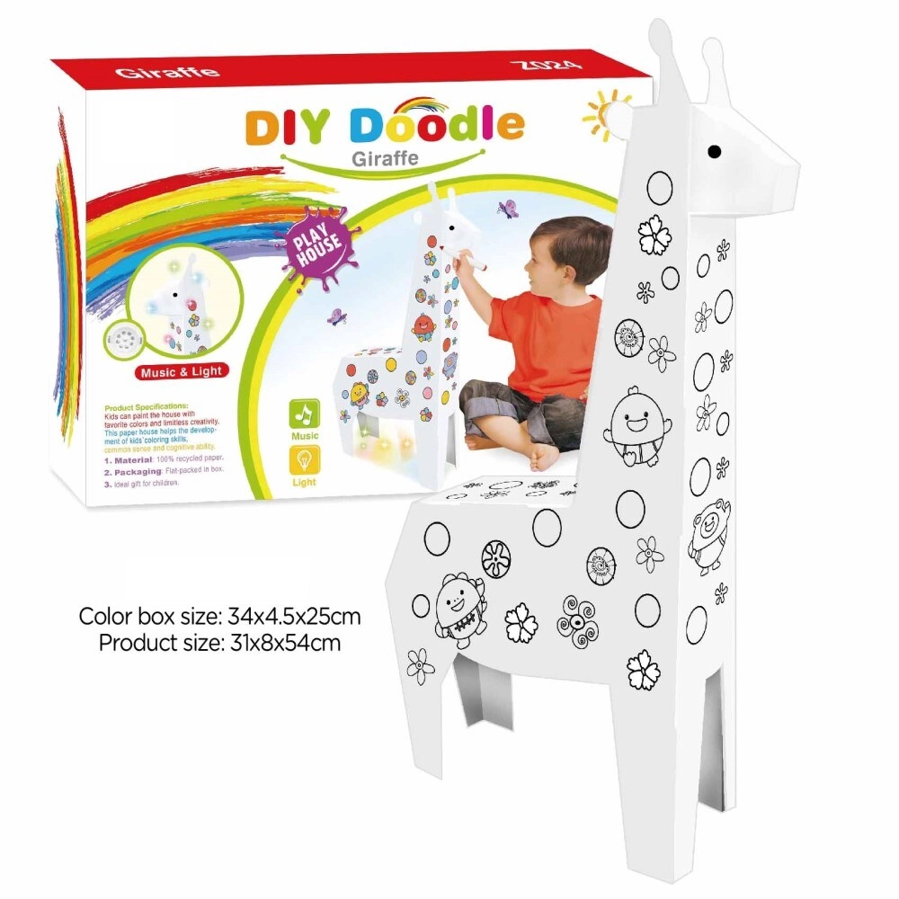 DIY Doodle Coloring Giraffe - 6 pcs