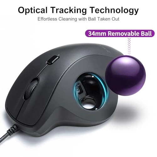Ergonomic Trackball Mouse - USB