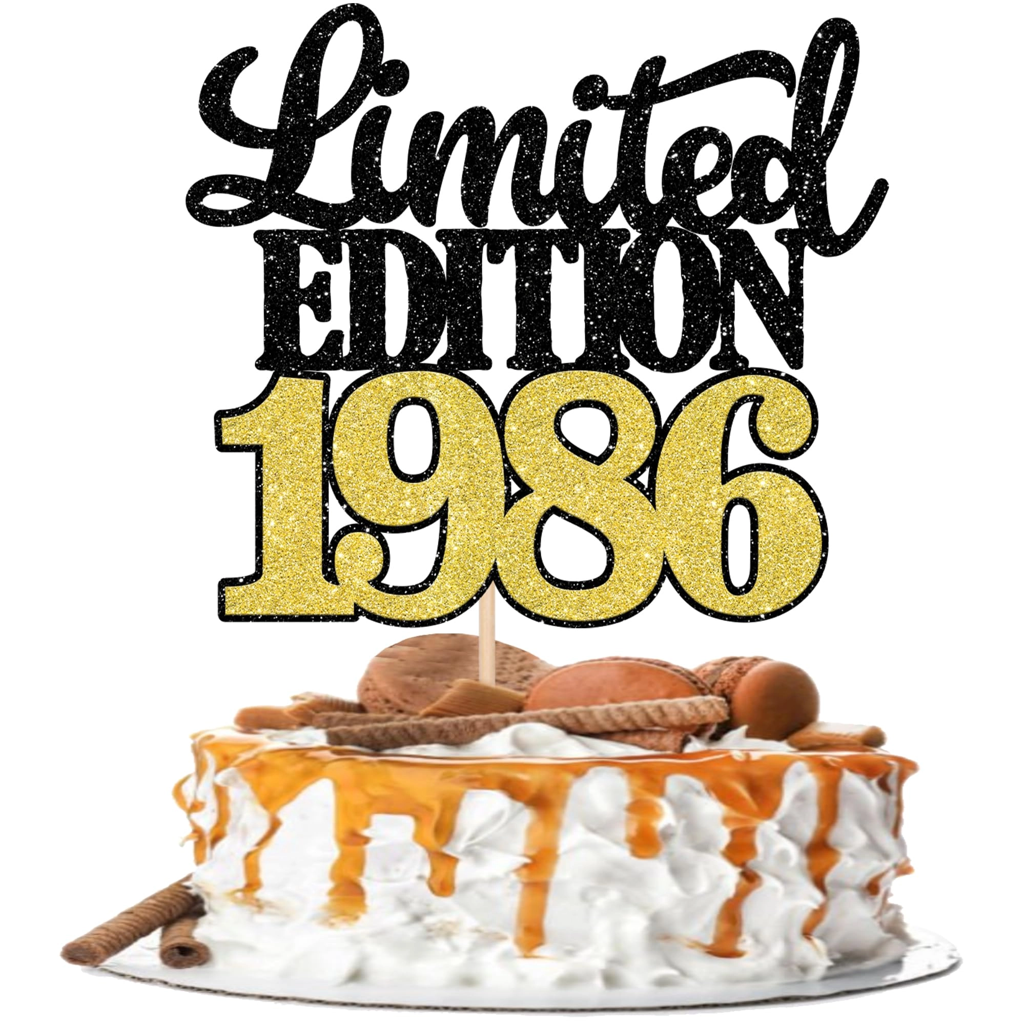 SYKYCTCY Limited Edition 1986 Cake Topper - 1.0 count Anniversary Birthday