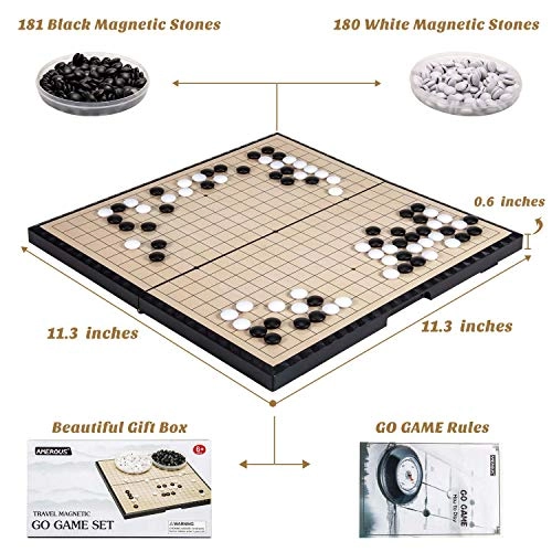 Magnetic Go Game Set - Travel Foldable 19 x 19