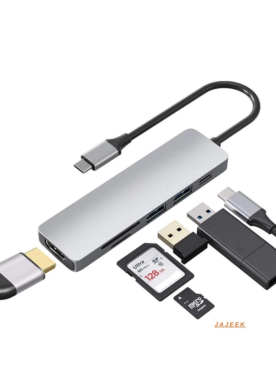 USB C Hub - 4K HDMI 100W PD SD/TF Card Reader
