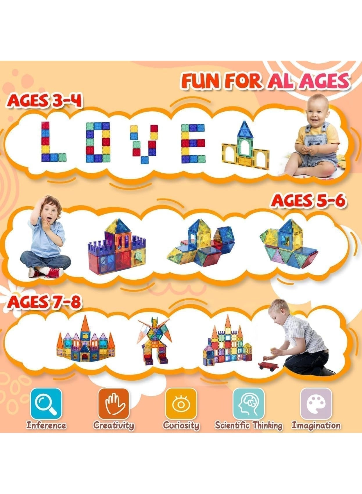 Magnetic tiles - 100 pcs