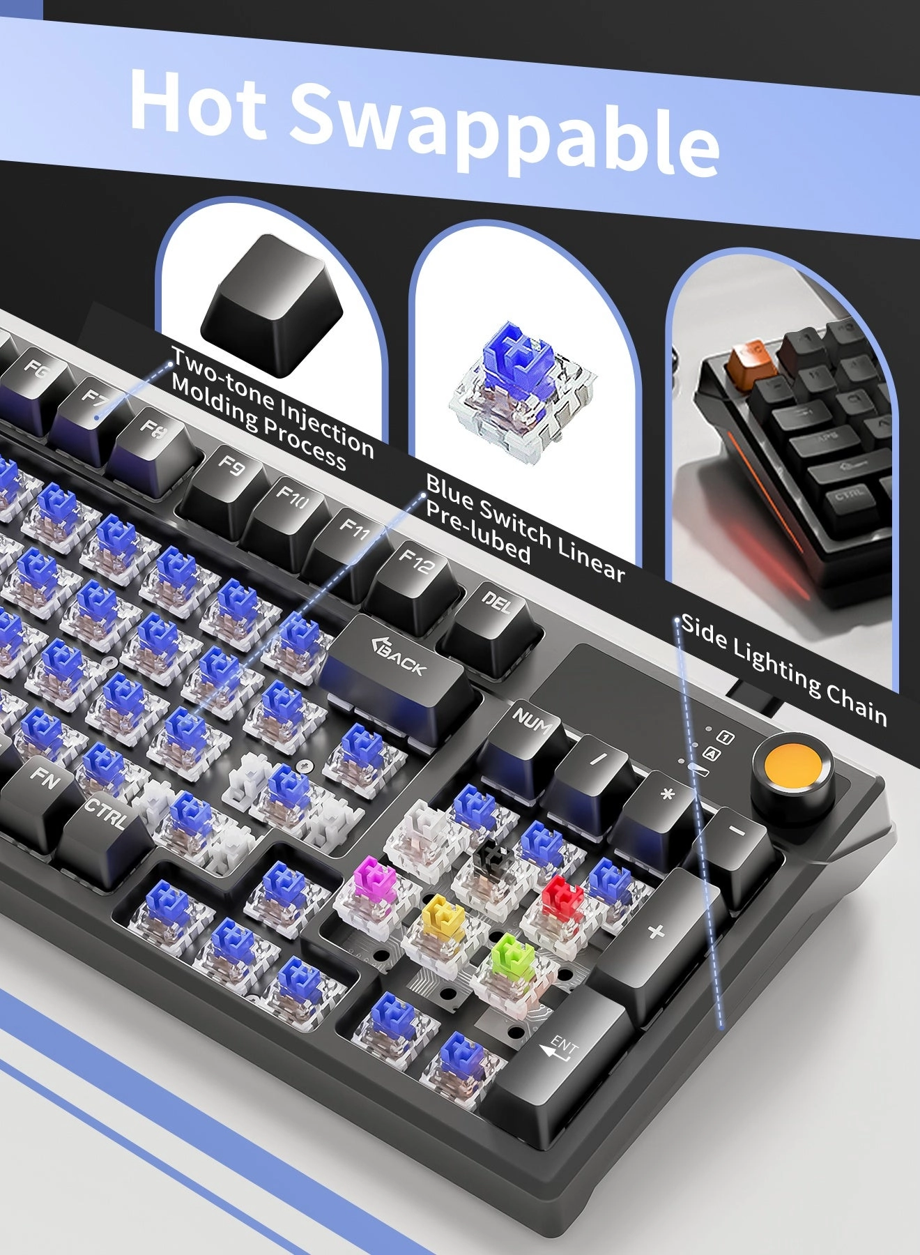 95-Key Wired Mechanical Keyboard - Wired