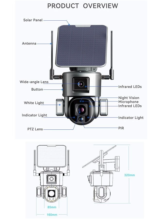 4K Dual Lens 4G Solar Camera
