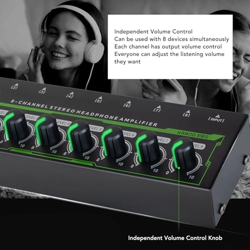 8 Channel Headphone Amplifier - Metal Independent Volume Control