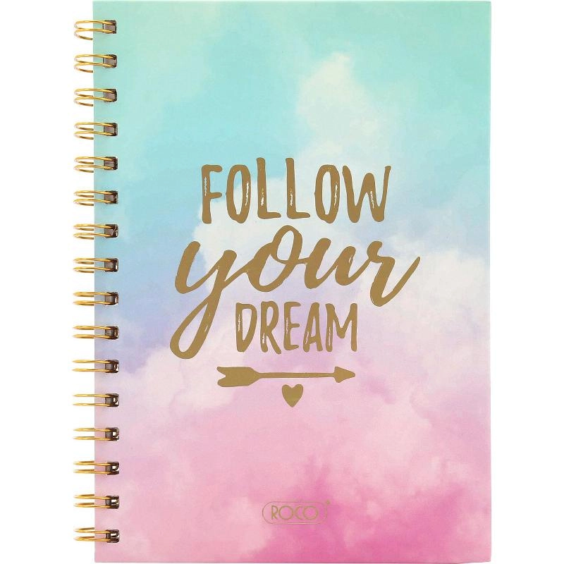 Notebook 19 X 26 cm Spiral - Grid 100 Sheets