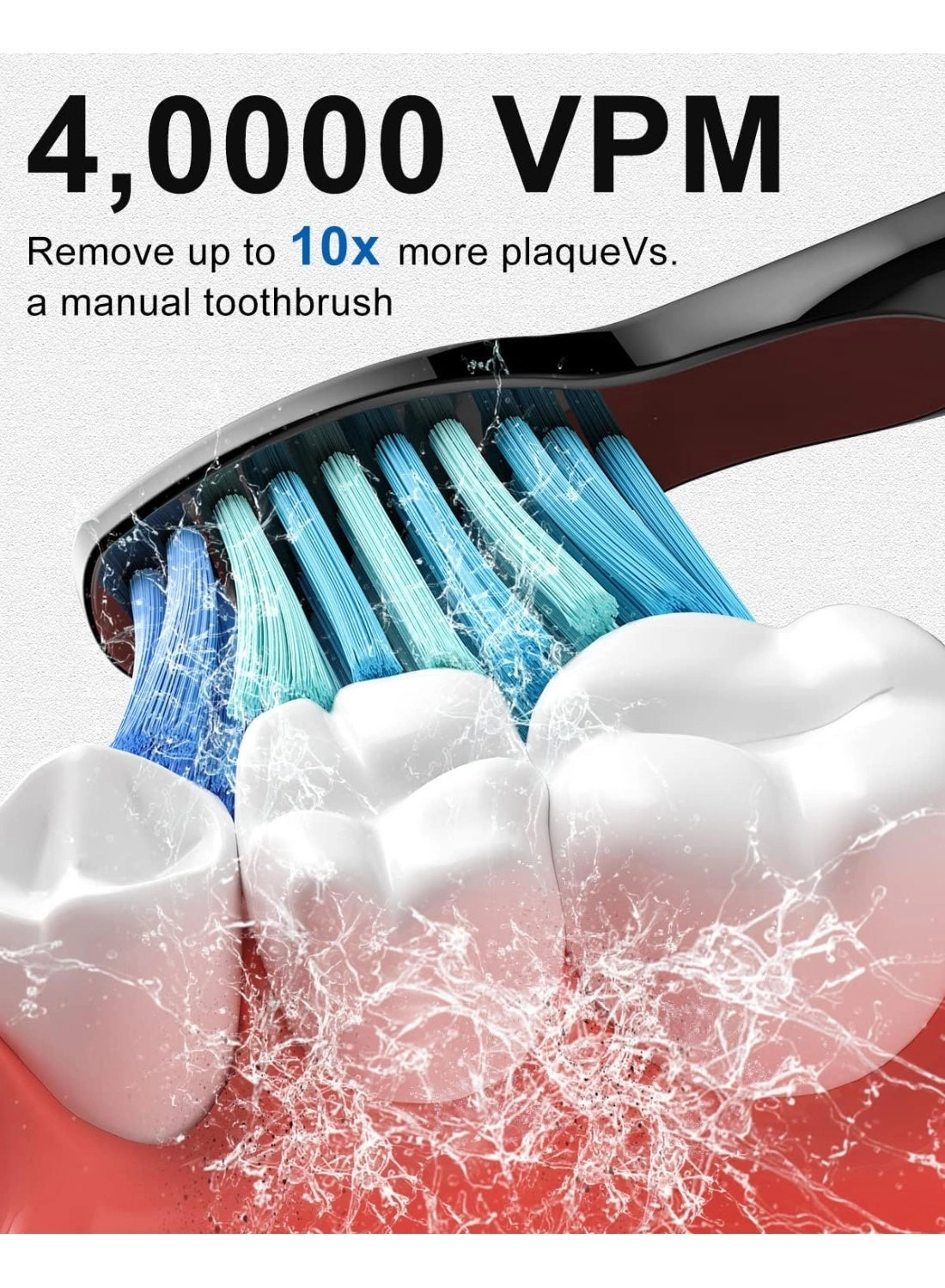 Electric Toothbrush - 3 Brush Heads 4 Modes 30 Days Battery