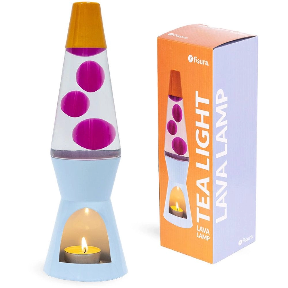 Fisura Lava Lamp Candle - Orange Pink And Blue