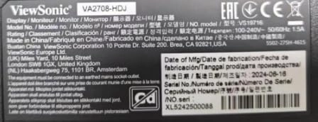 VA2708-HDJ - 1920 x 1080 27 Inches