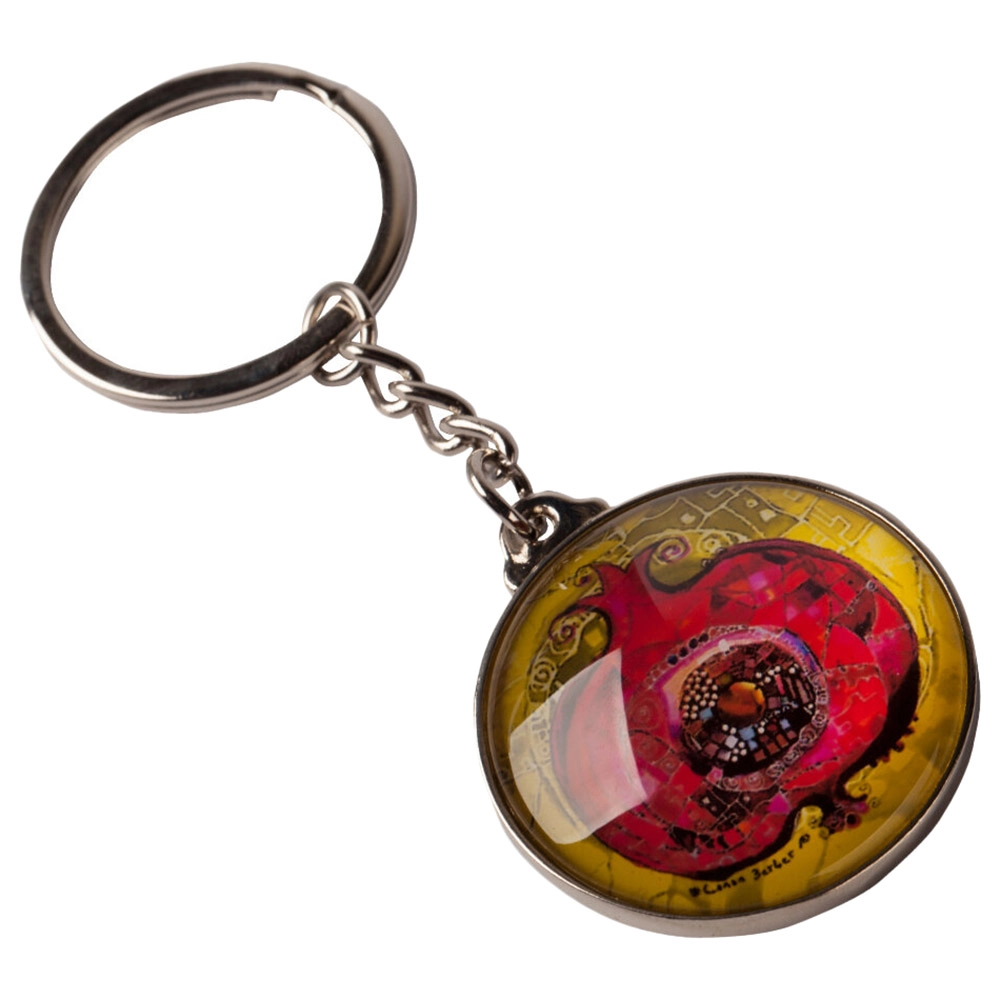 Pomegranate Figured Keychain - Stainless Steel 4 cm