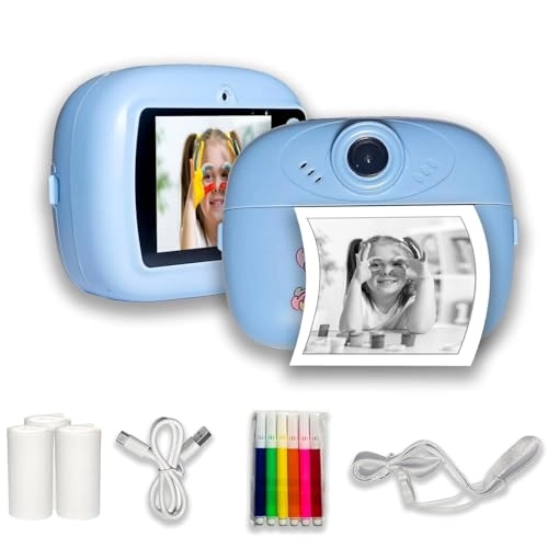 INSTANT KIDS CAMERA PRINTER - Inkless Bluetooth 2 Roll Thermal Paper