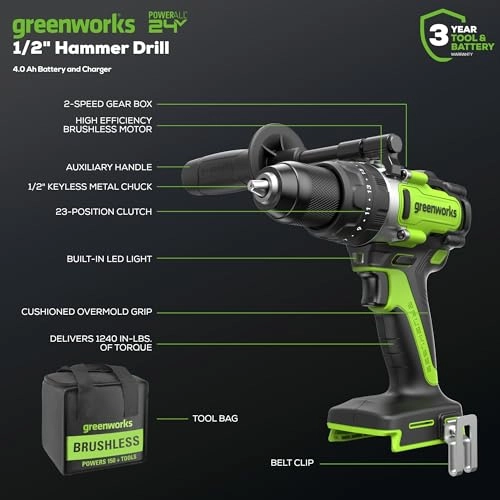 1240 in./lbs Hammer Drill