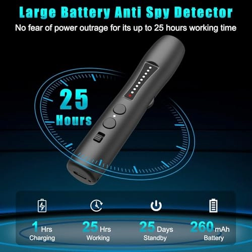 Hidden Camera Detector - RF Signal Scanner 0-15m 9 Levels Sensitivity