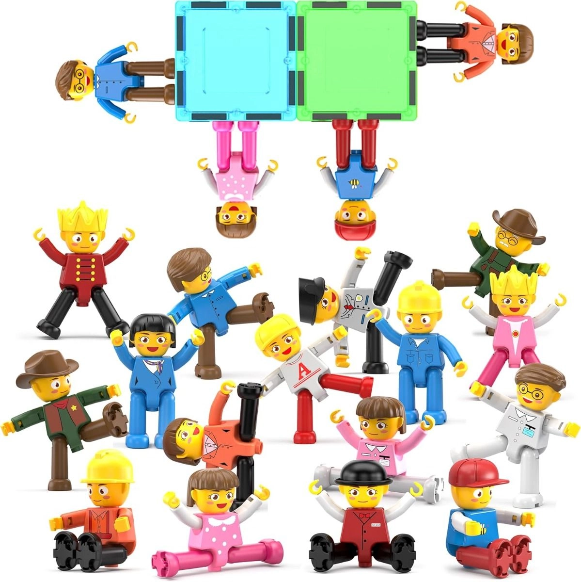 Magnetic Character Figures - (ALGT-PTA08) 16 pcs
