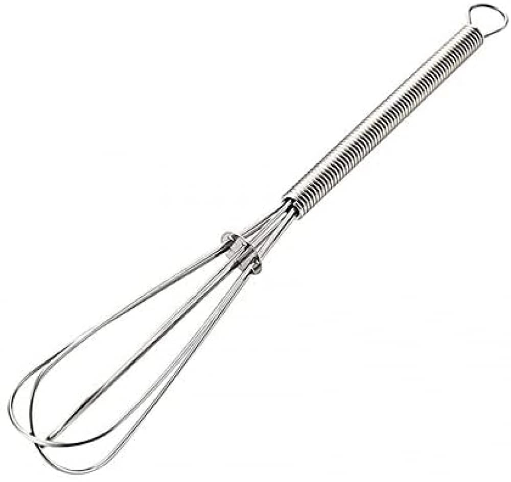 TIECHUINIUB Mini Spring Handle Hand Mixer - Stainless Steel Small