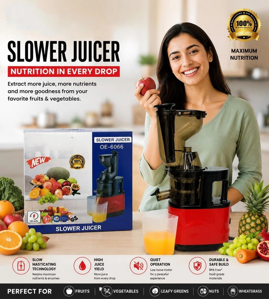 Professional Whole Slow Juicer