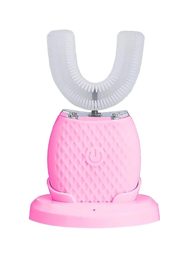 Go Smile U-Shaped Ultrasonic Electric Toothbrush - Pink/White 360 degree cleaning