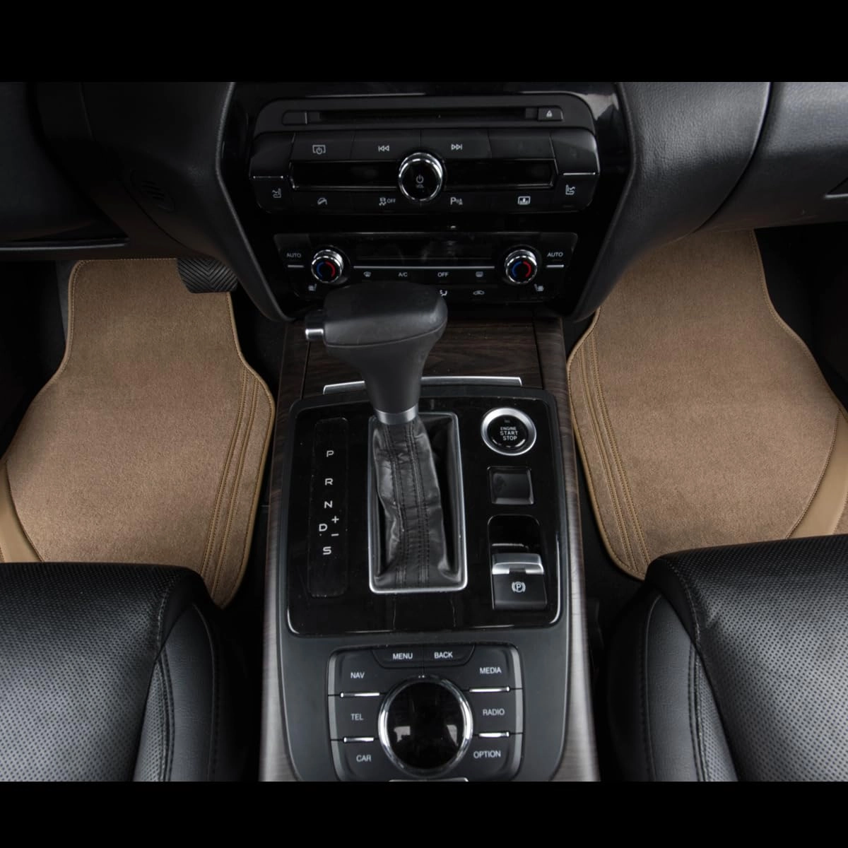 Faux Leather Car Mats - Blue Edge Universal Fit