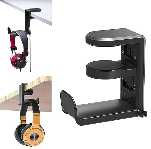 Headphone Stand - 360 Degree Rotation Under Desk Mount