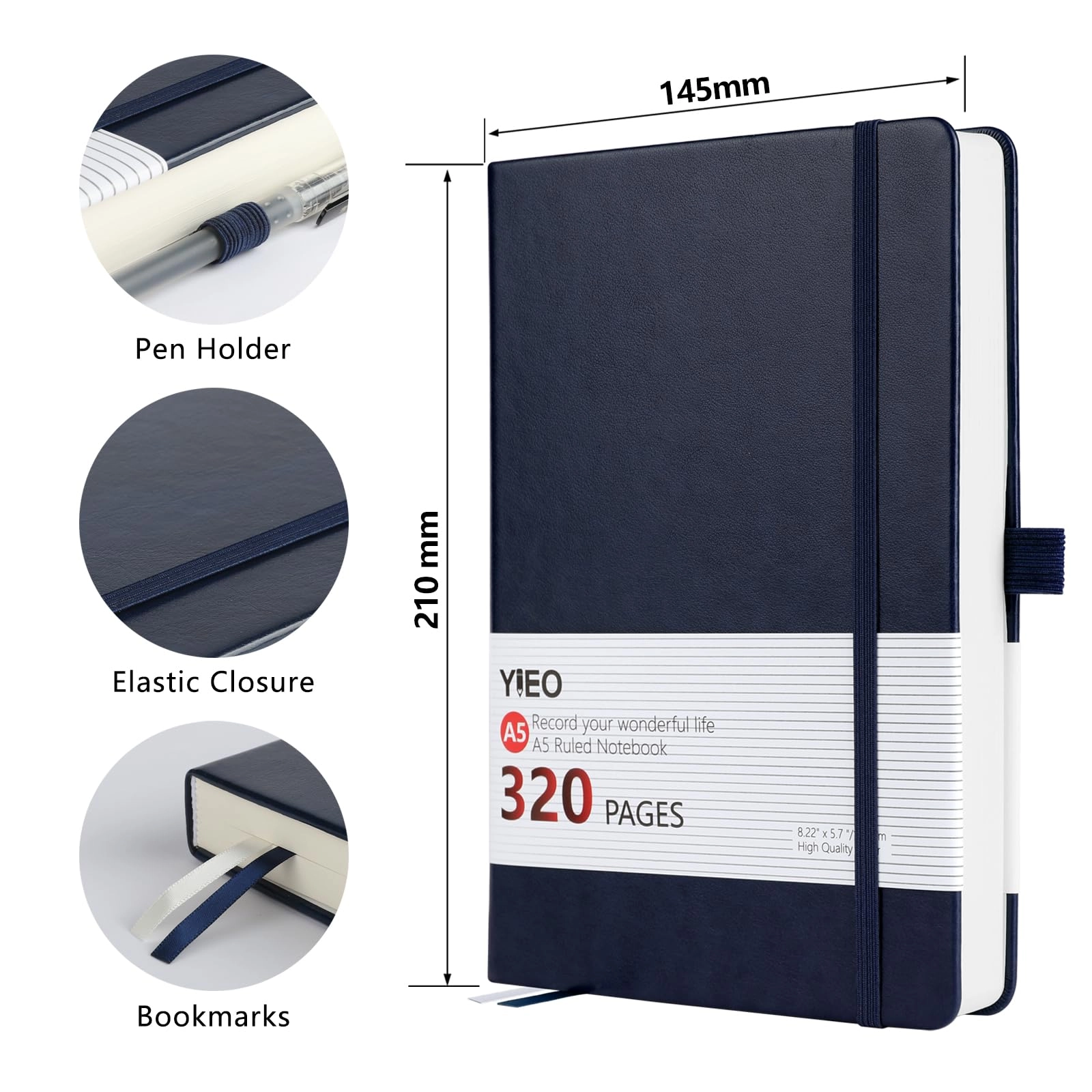 Notebook A5 Hardcover - Lined 160 Sheets