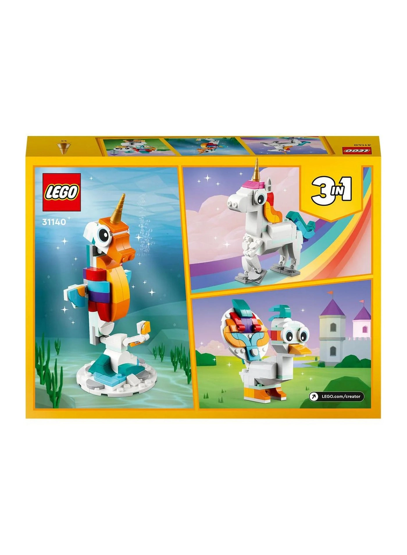 Creator 3 in 1 Magical Unicorn (31140) - Rainbow Ages 7+
