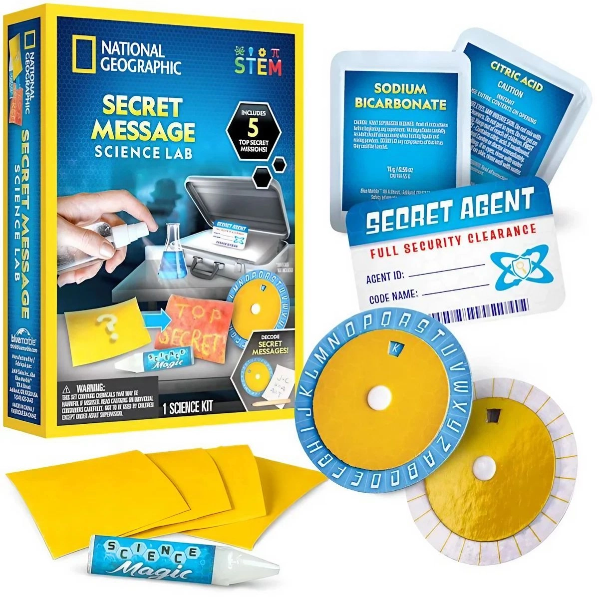 National Geographic Secret Message Science Lab Kit STEM - 8 years+