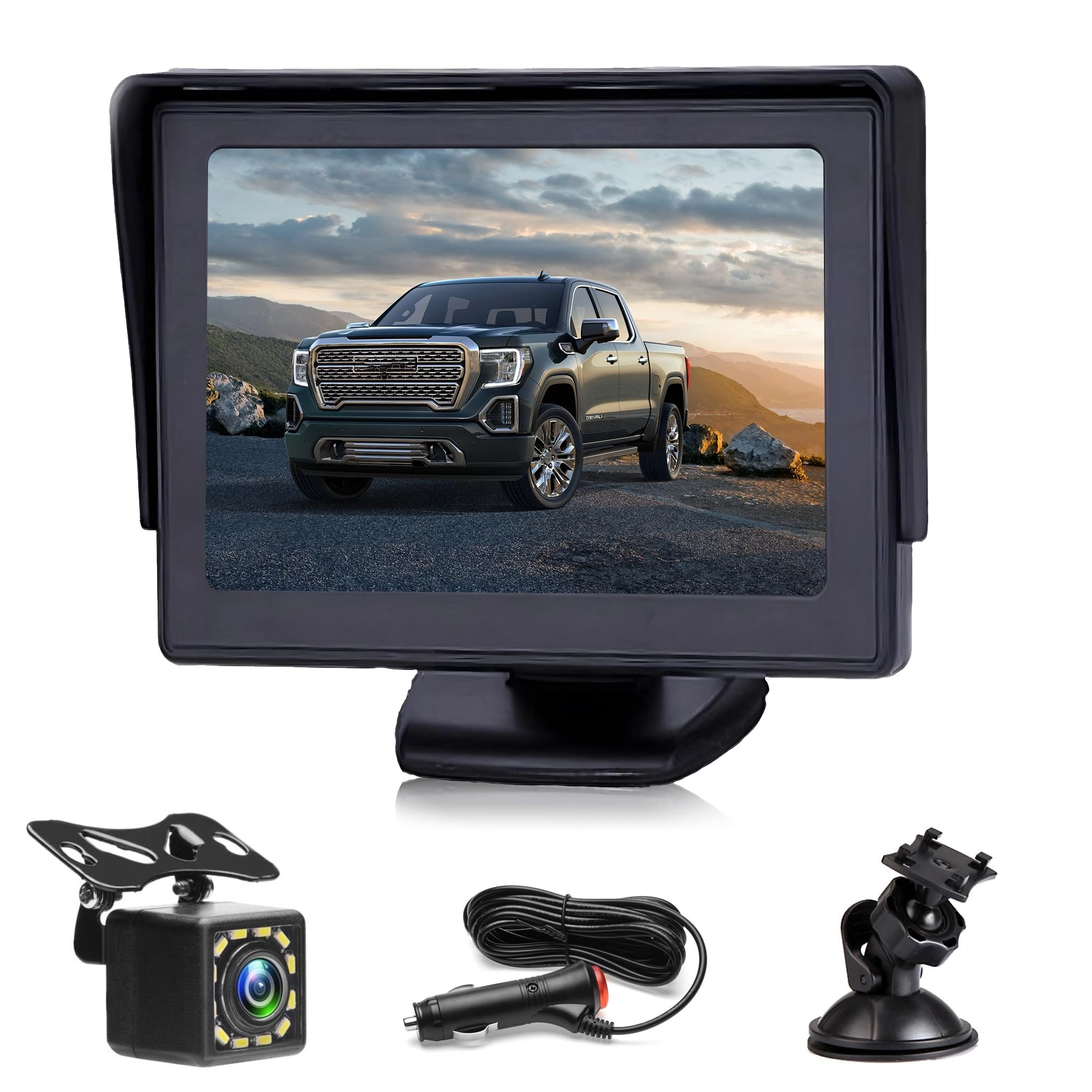 Rimoody Reversing Camera - Night vision wired + Monitor - 4.3 Inch 1024 x 600