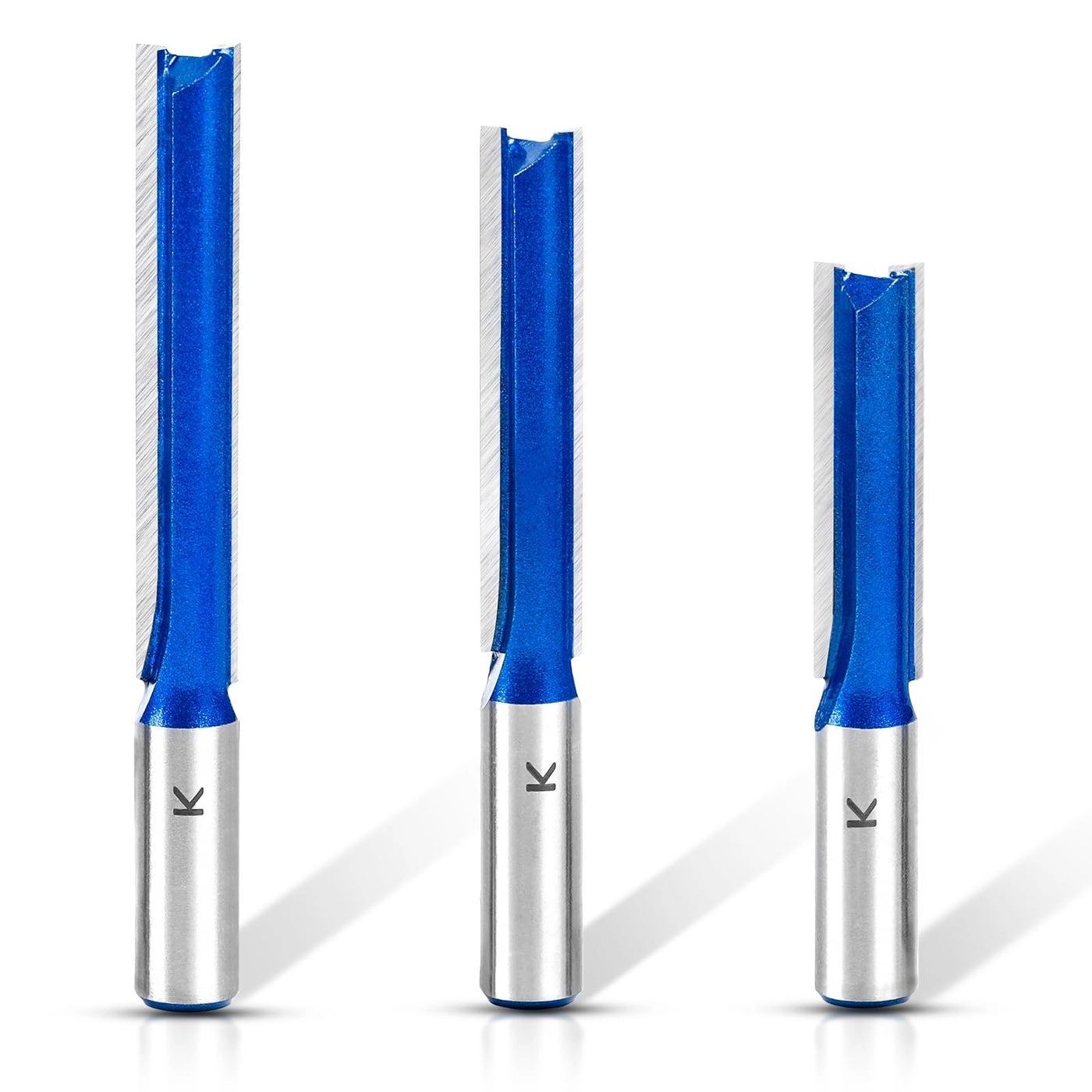 RURITKIT Straight Router Bit Set - 1/2" 1/2 Shank 3Pcs