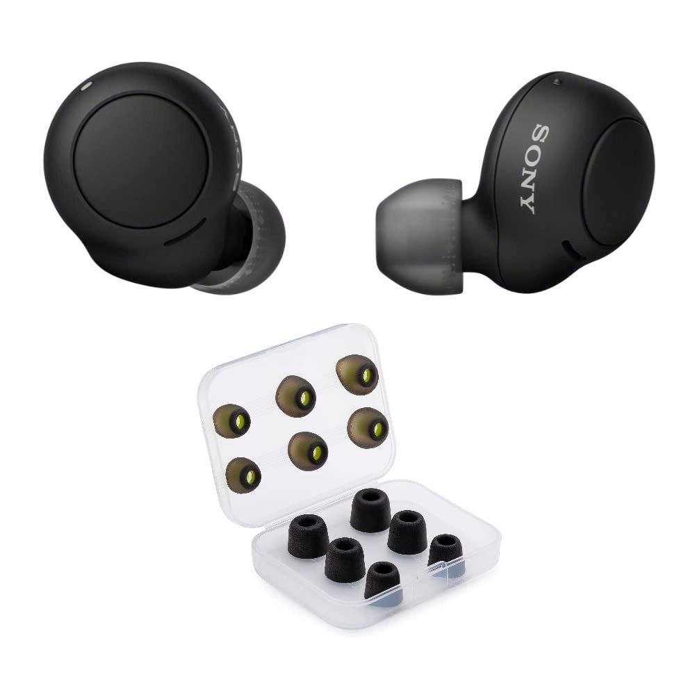 Sony WF-C500 Wireless Earbud Noise Isolating Memory Foam Ear Tips and Silicone Ear Tips