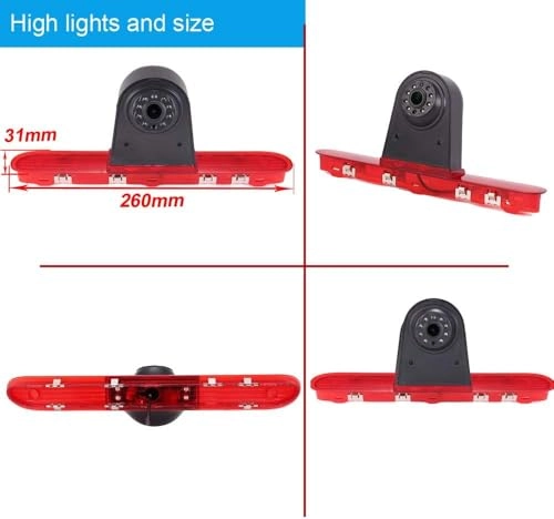 Rear View Mirror Monitor - 4.3 Inch Wired + Brake Light Camera - 1280 x 720 Night vision