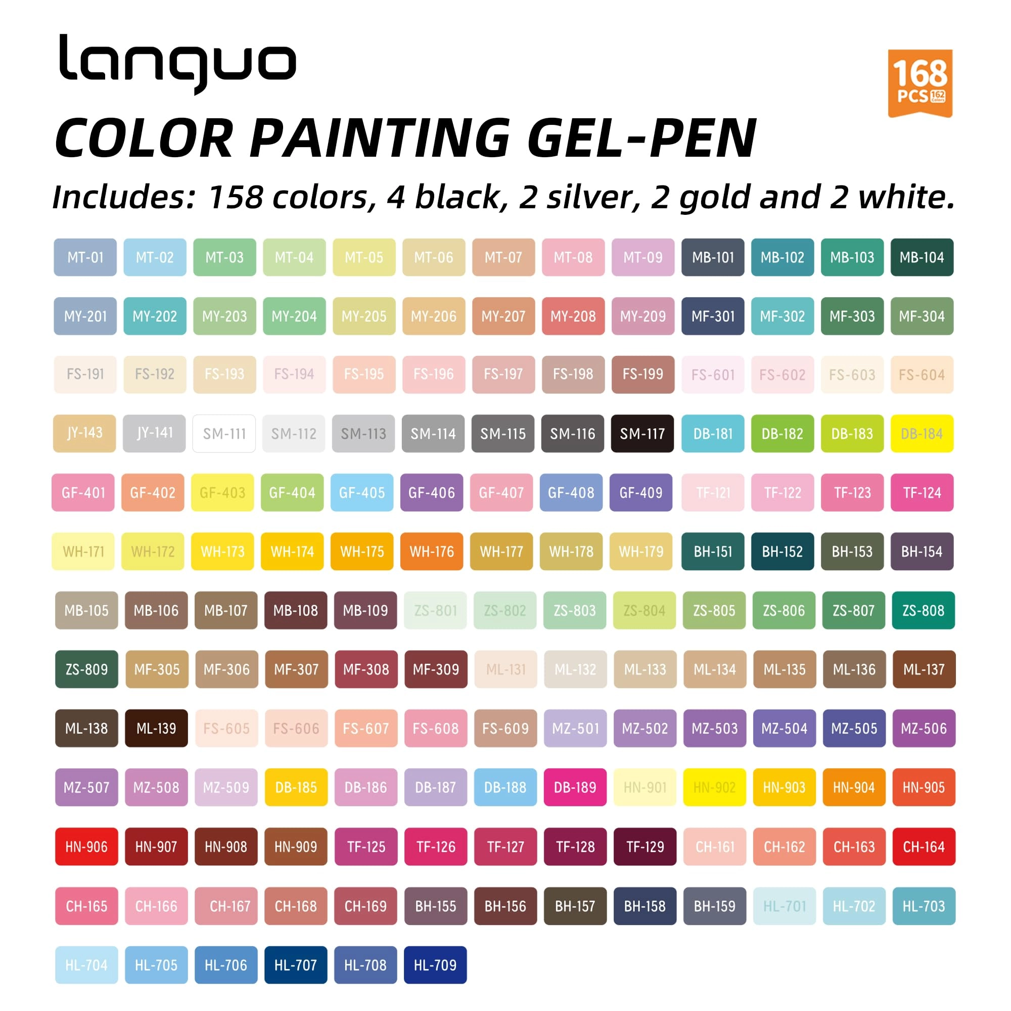 Gel Pens - 168 Pcs 0.6mm