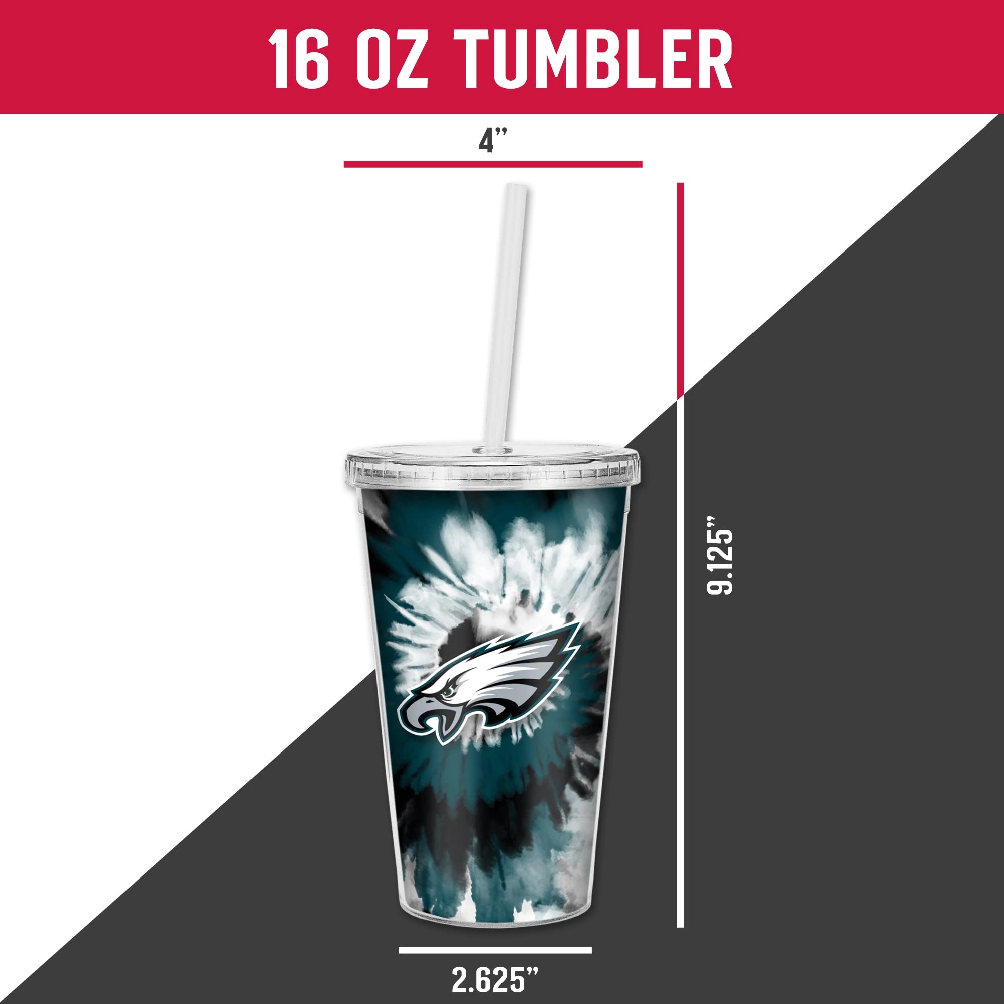 NFL Football Metallic Tie Dye Tumbler - 473ml