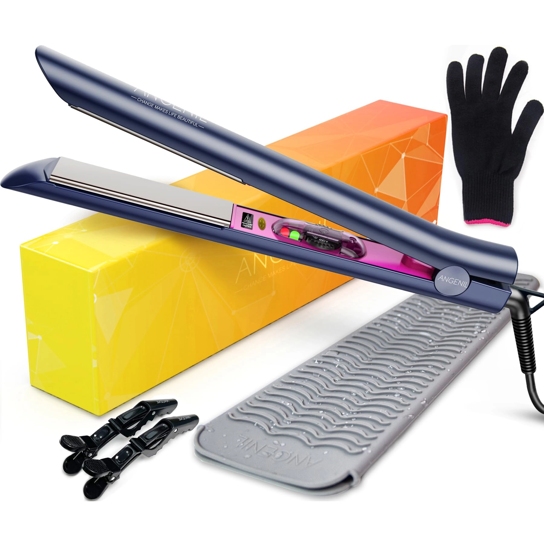 angenil Titanium Flat Iron - 1 inch