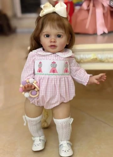 Pippa Reborn Baby Doll - 26 inch Cotton Vinyl Hand-rooted Curly Hair Ages 3+