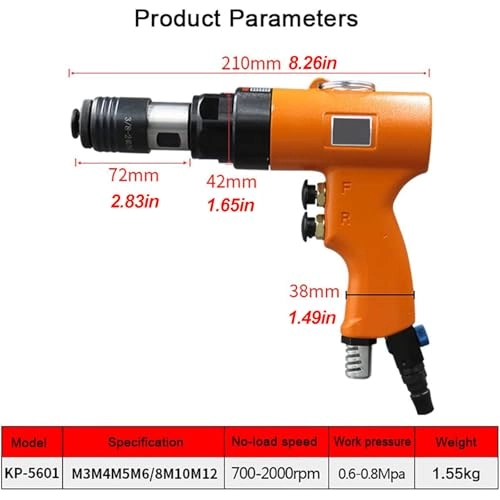 Pneumatic Tapping Machine - 6 Self-Locking Chucks (M3-M12) 700-2000RPM