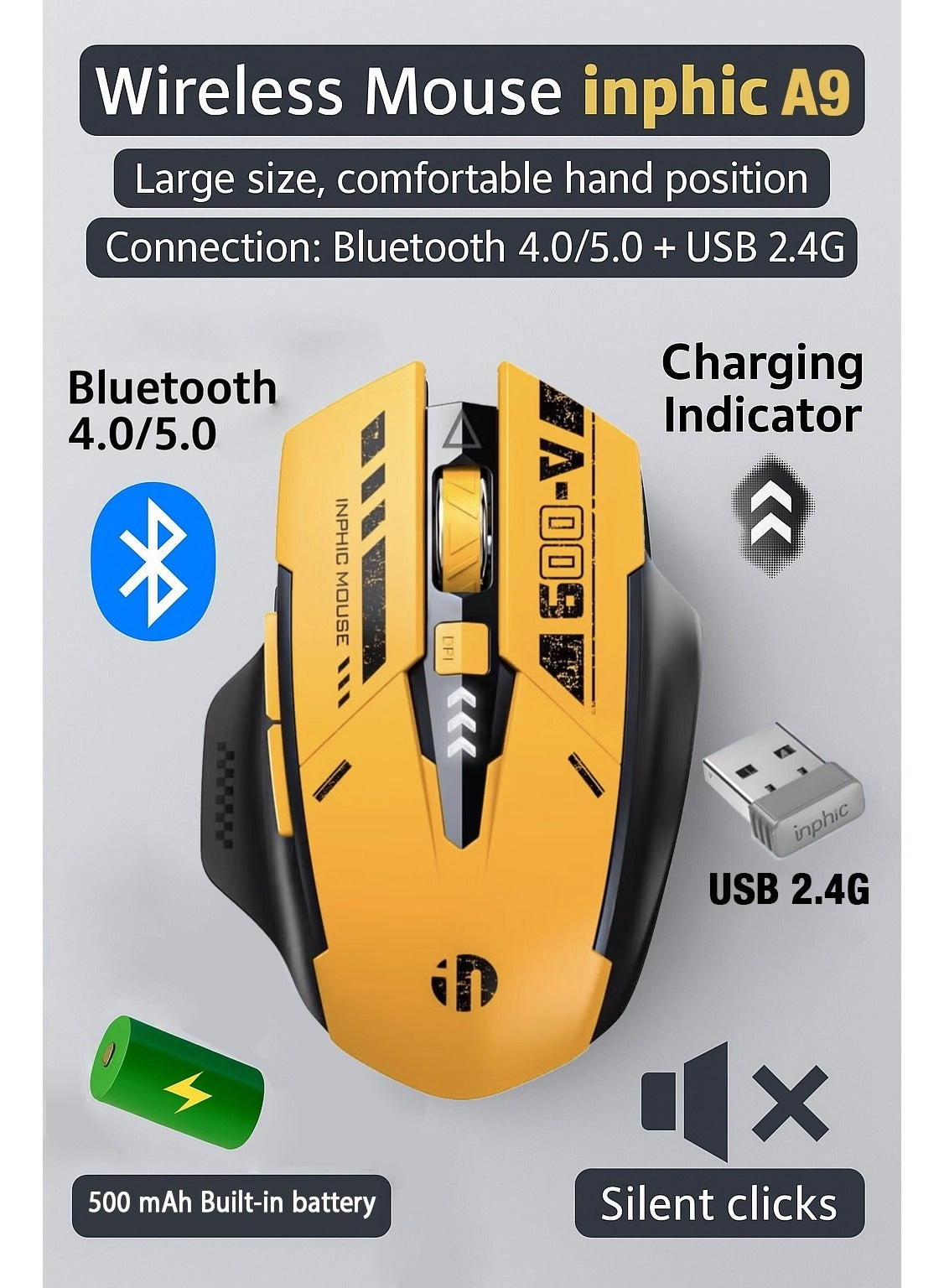 Inphic A9 Mouse - Wireless