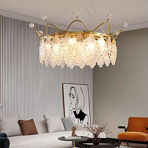 E14 Nordic Light Luxury Crystal Chandelier - Hanging Wire 100cm