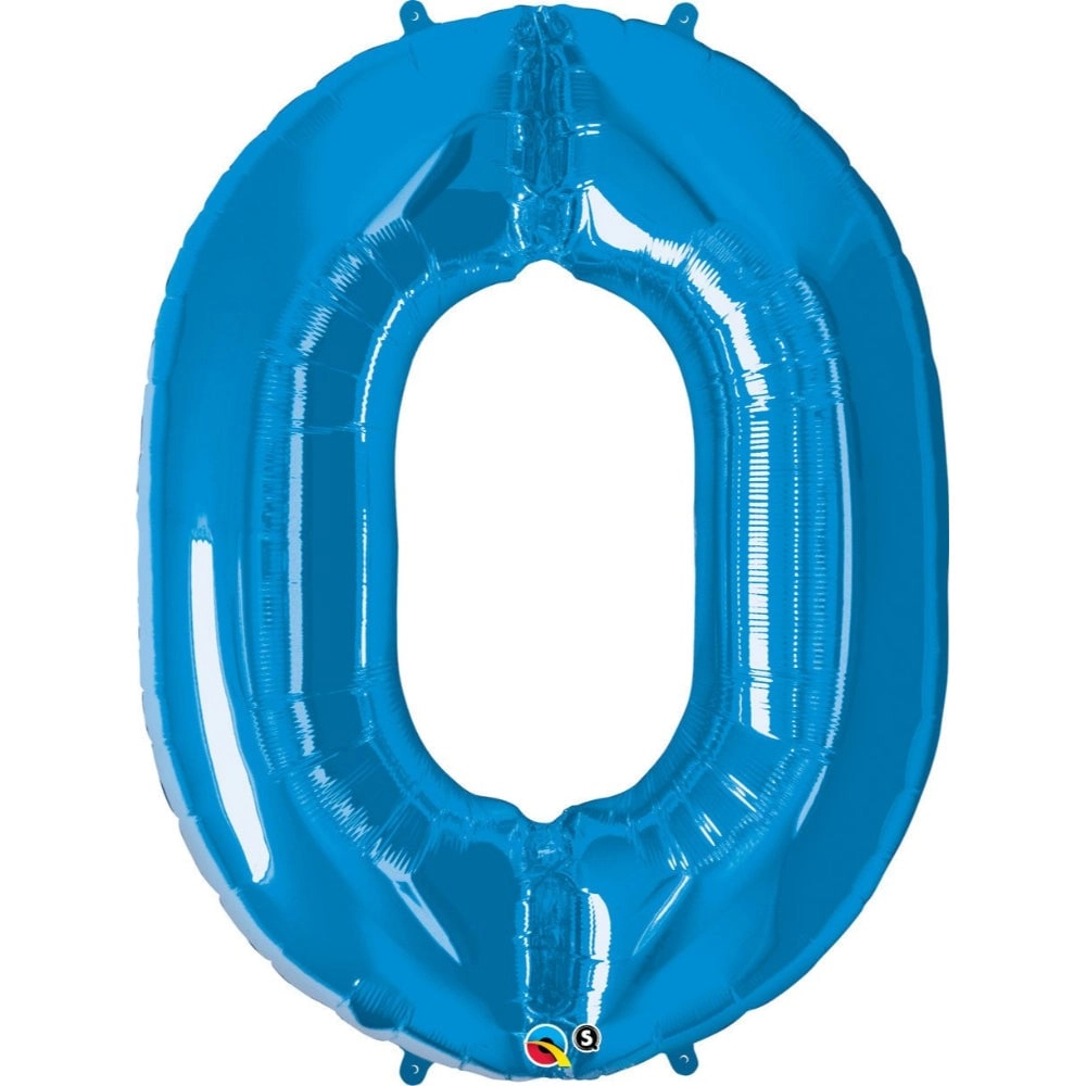 Qualatex Number Zero Foil Balloon - 39-Inch Sapphire Blue