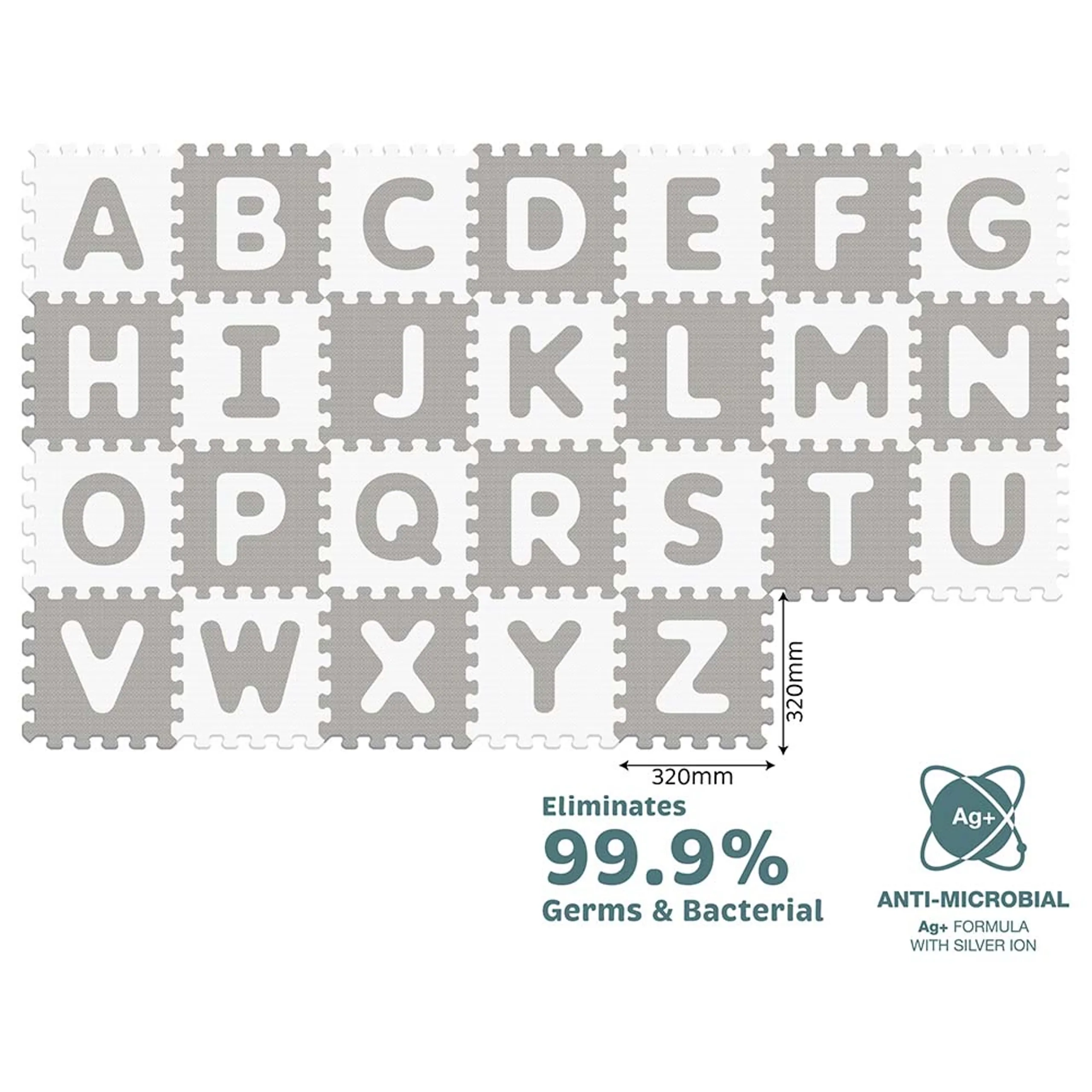 Antibacterial Alphabet Puzzle Mat - 10 Months 26pc