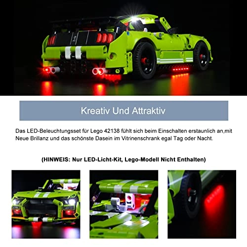 LED Lighting Kit for LEGO Technic Ford Mustang Shelby GT500 - Copper 1 5V