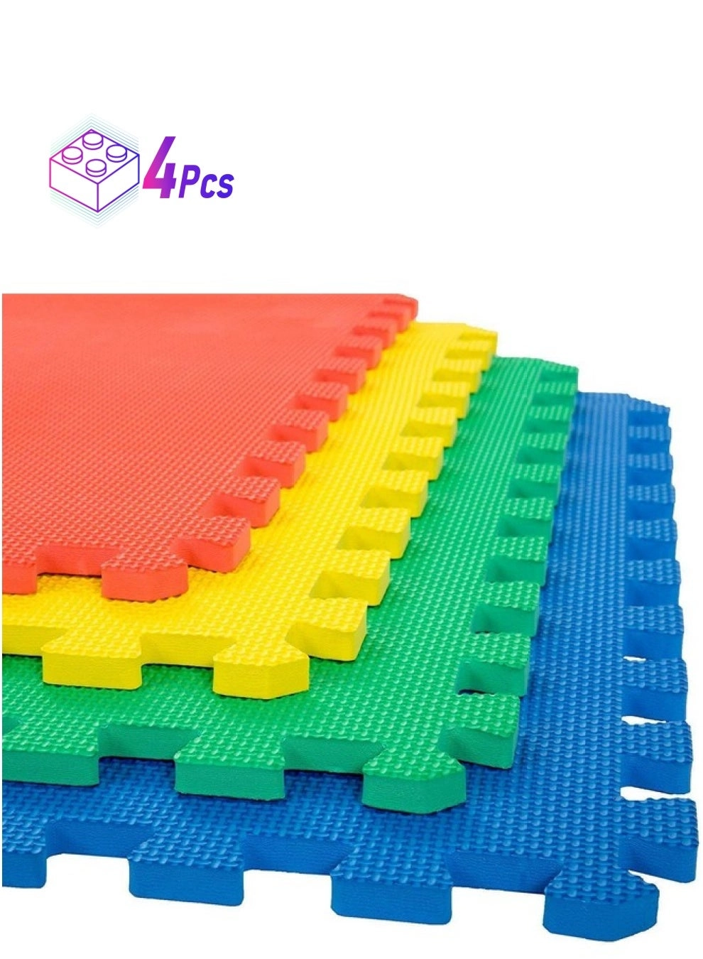 Easy@Home Interlocking Play Mats - Multicolor 60x60cm 11mm