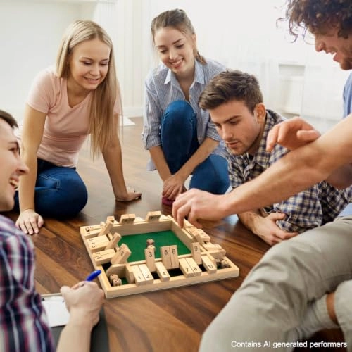 Shut The Box - 4-Player 12 Dices Wood