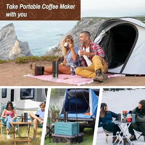 Portable Electric Coffee Brewer - Automatic Espresso Maker 95°C Extraction