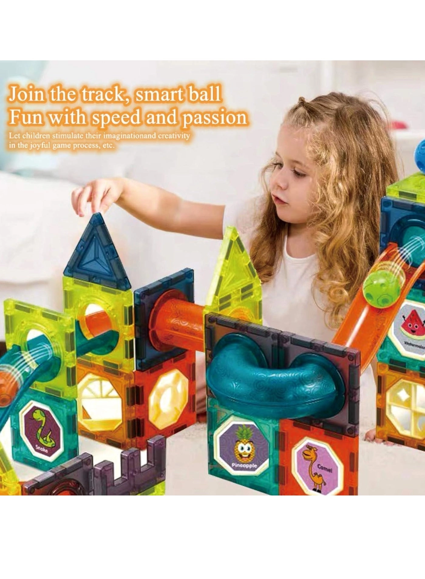 Light Magnetic Tiles - 49pcs